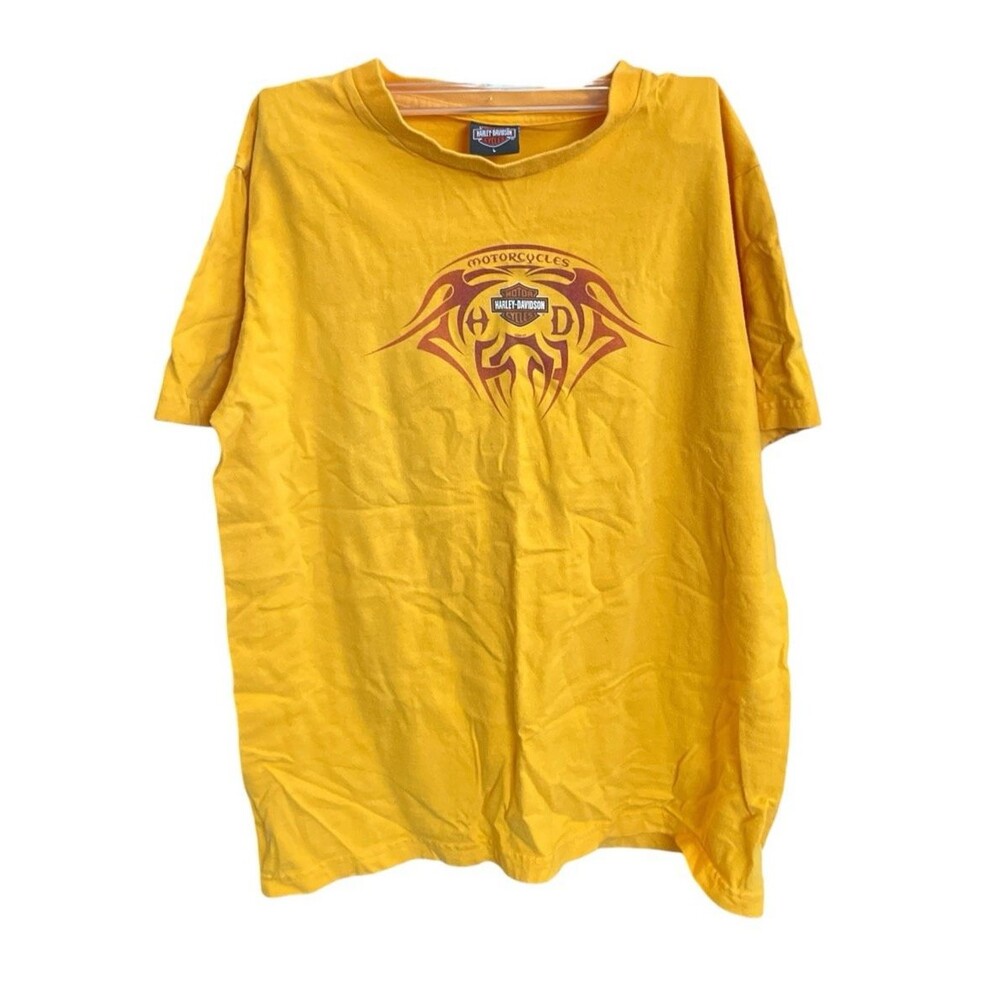 Vintage Harley Davidson Motorcycles T-shirt London Canada Yellow Size Large